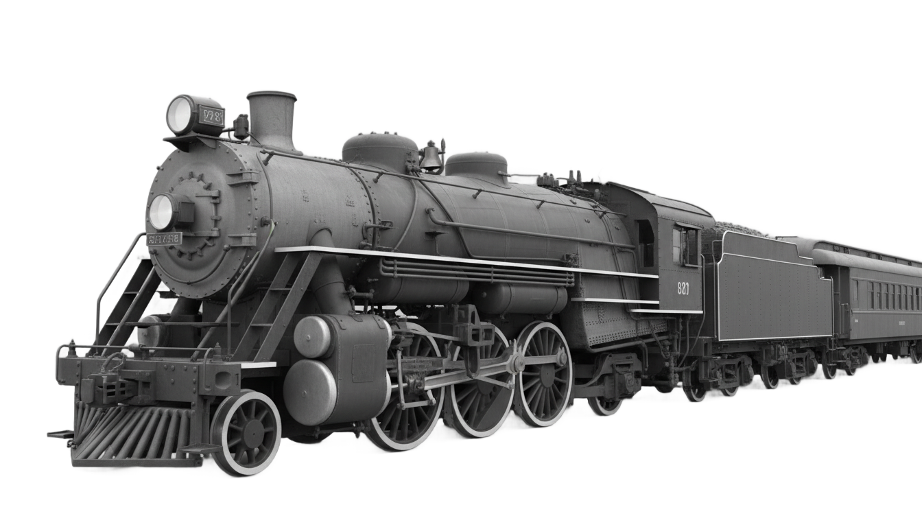 train black and white png PNG transparent background