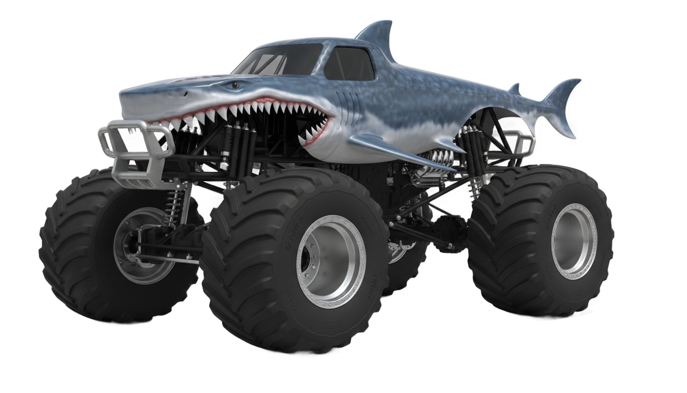megalodon monster truck png PNG transparent background