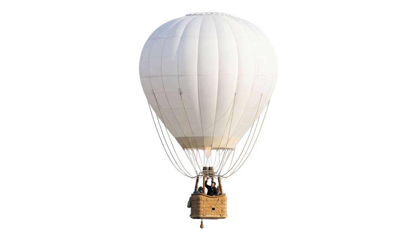 white hot air balloon png PNG transparent background