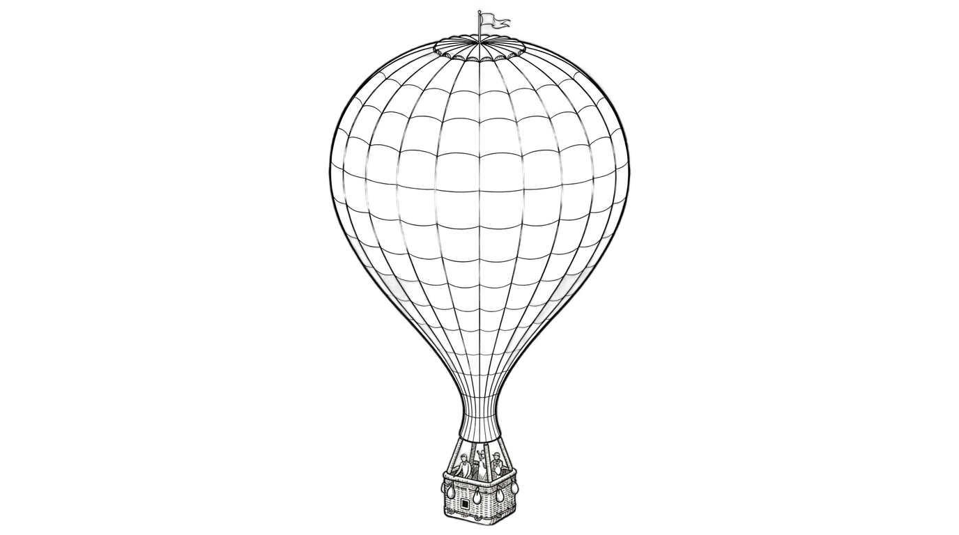 hot air balloon outline png PNG transparent background