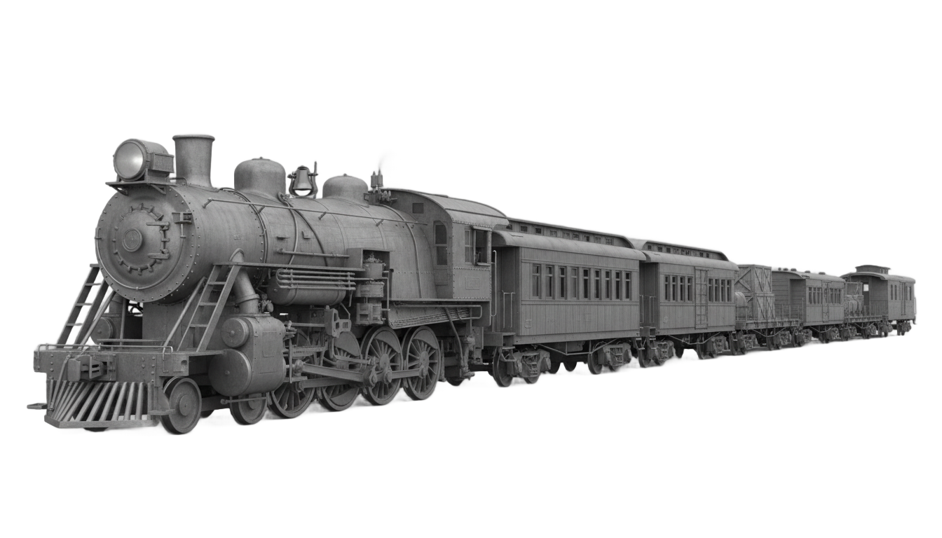 train black and white png PNG transparent background