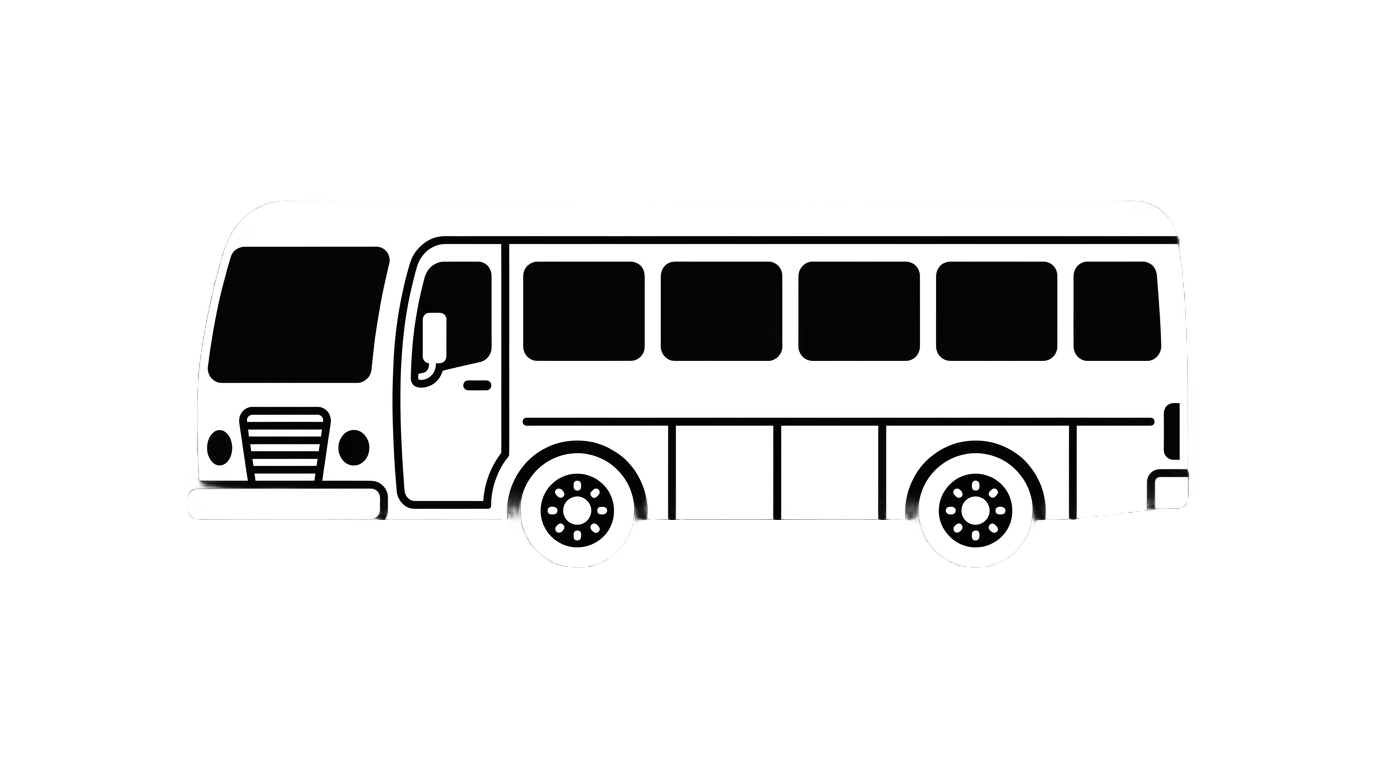 bus icon png white PNG transparent background