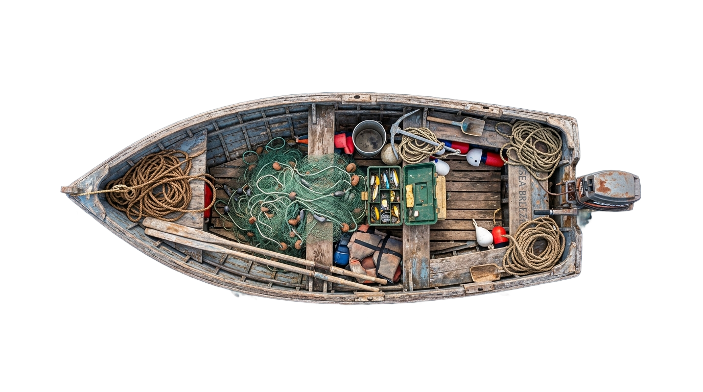 fishing boat top view png PNG transparent background