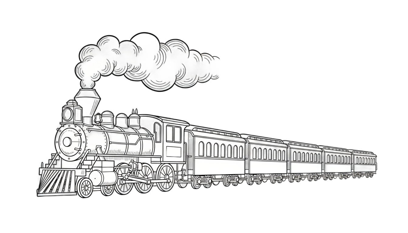 train clipart black and white png PNG transparent background