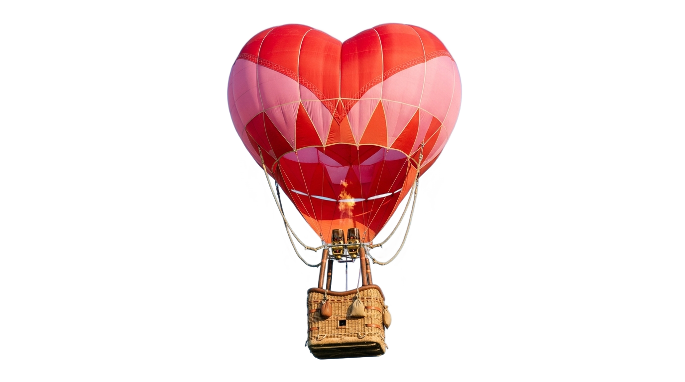 heart hot air balloon png PNG transparent background