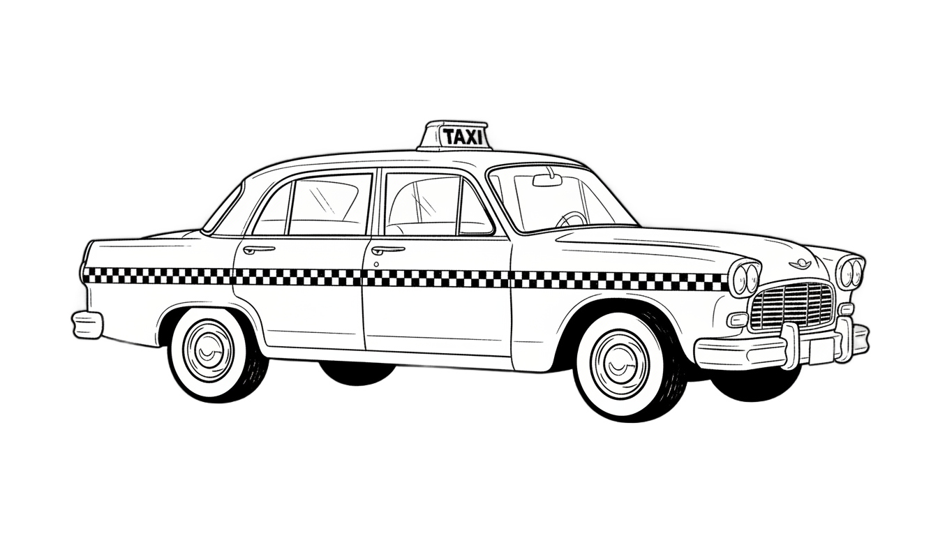 taxi png black and white PNG transparent background