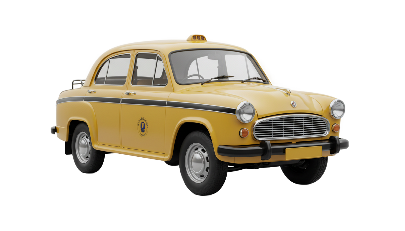 kolkata yellow taxi png PNG transparent background