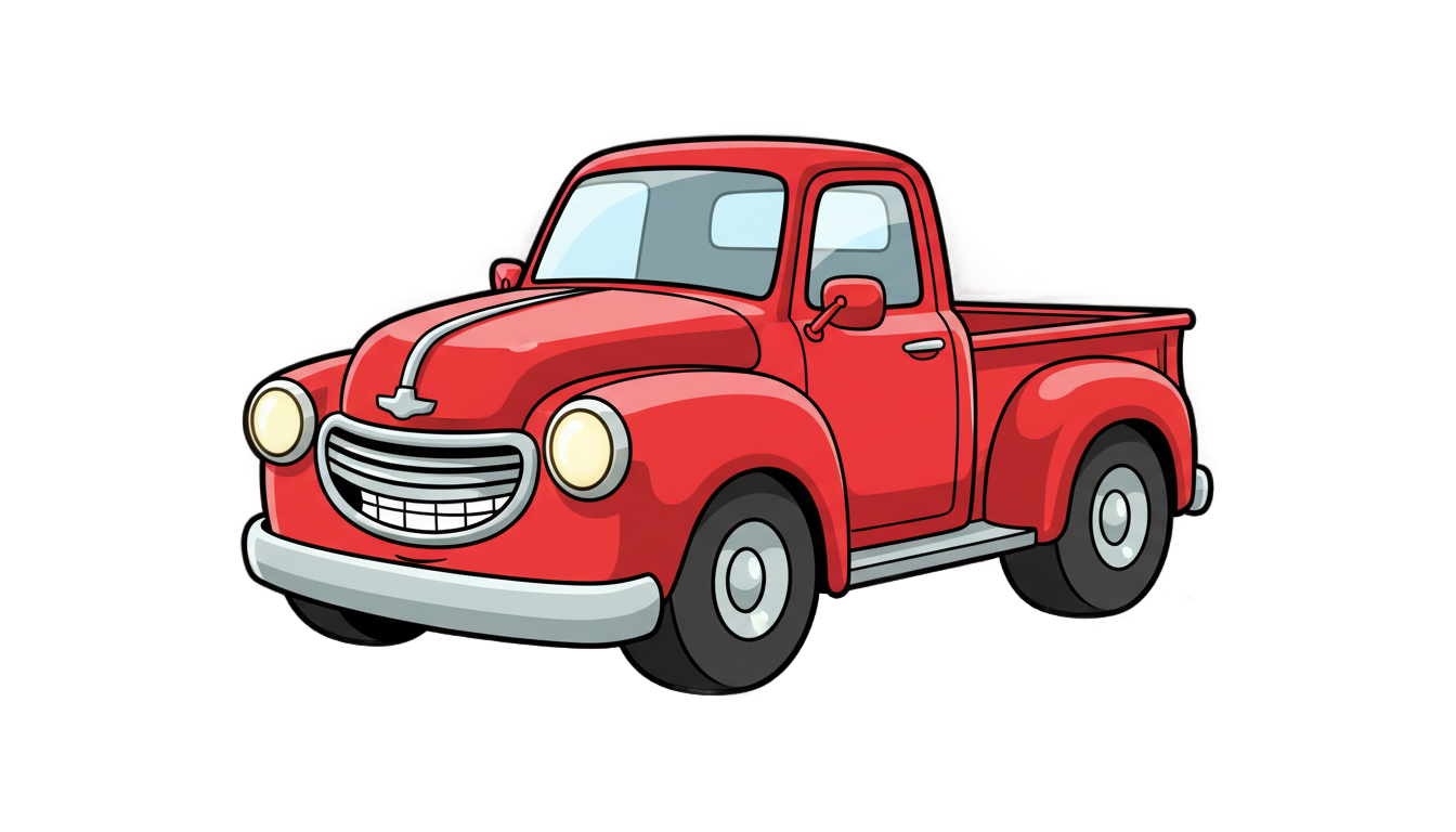 cartoon pickup truck png PNG transparent background