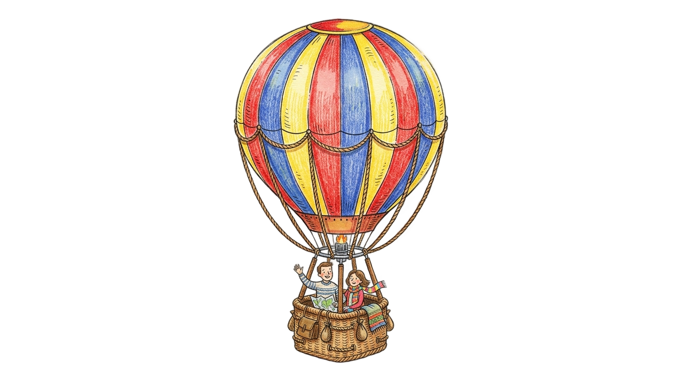 hot air balloon drawing png PNG transparent background