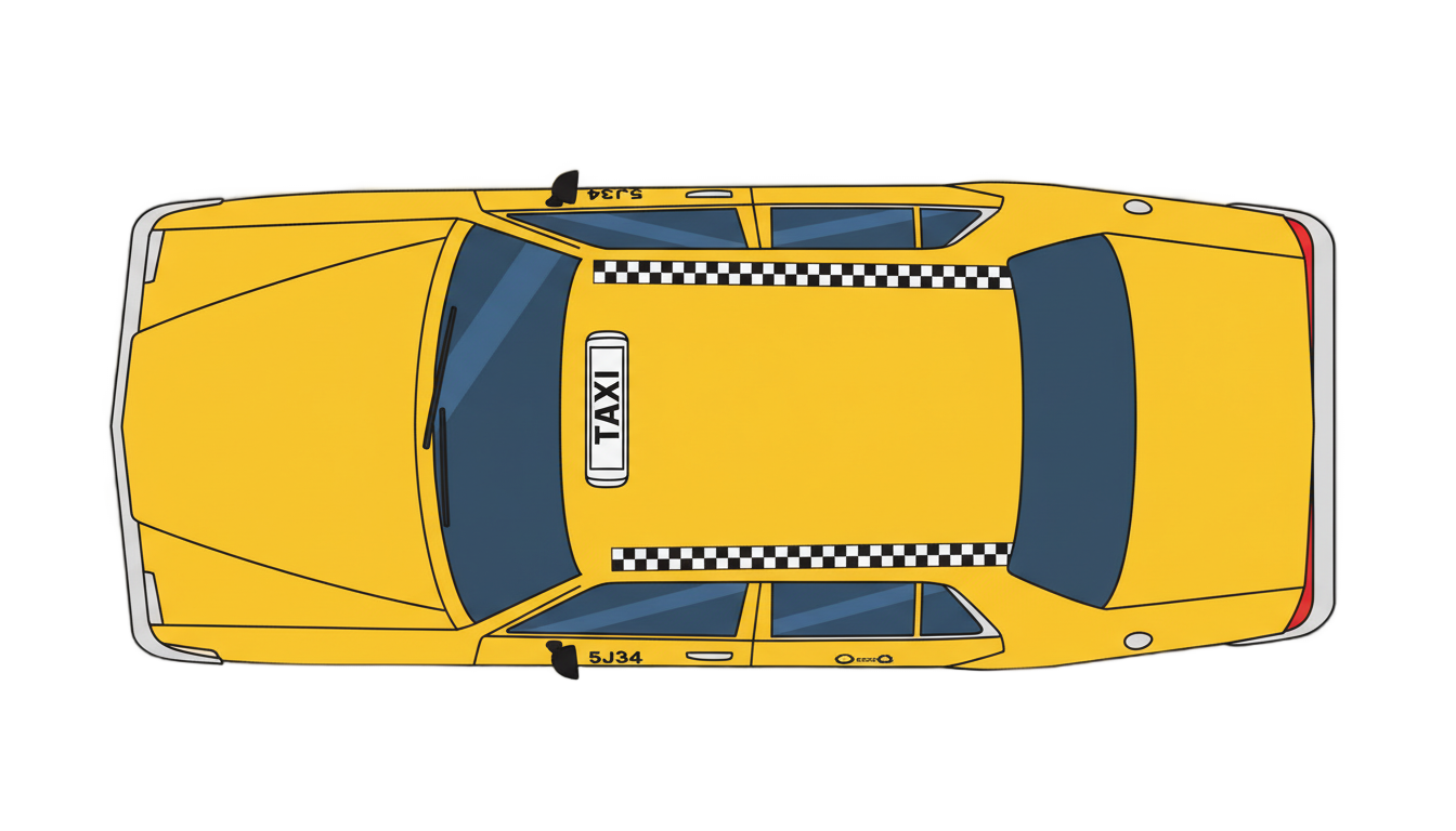 taxi top view png PNG transparent background