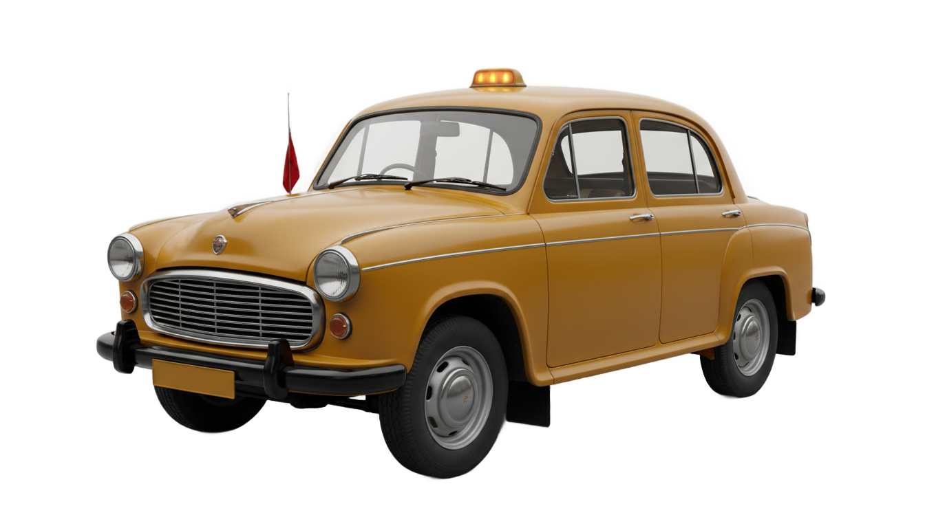 kolkata yellow taxi png PNG transparent background