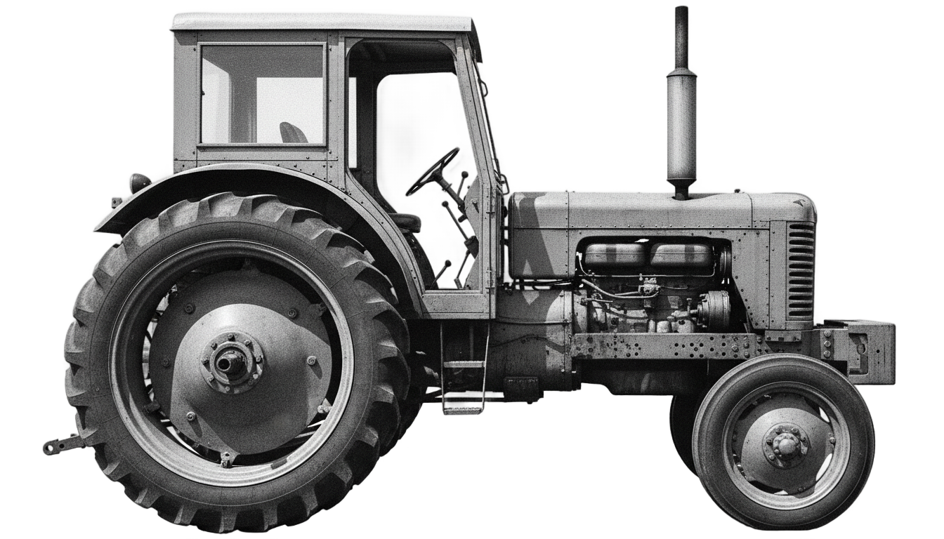 tractor black and white png PNG transparent background