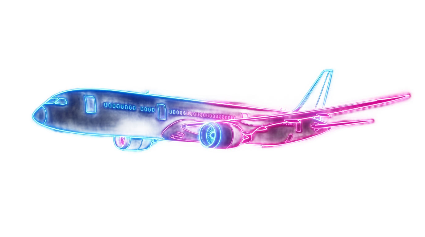 neon airplane png PNG transparent background