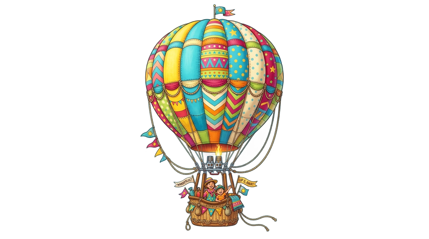 hot air balloon png cartoon PNG transparent background