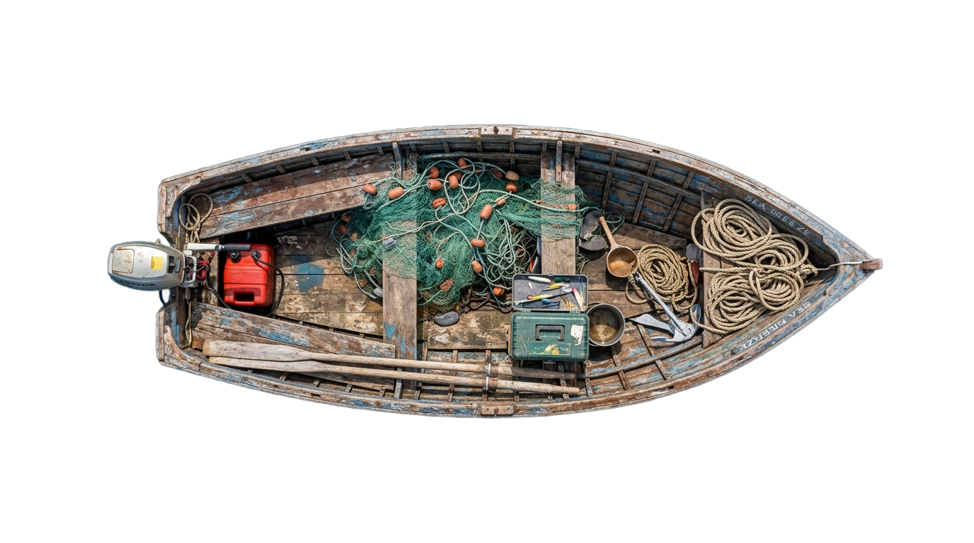fishing boat top view png PNG transparent background