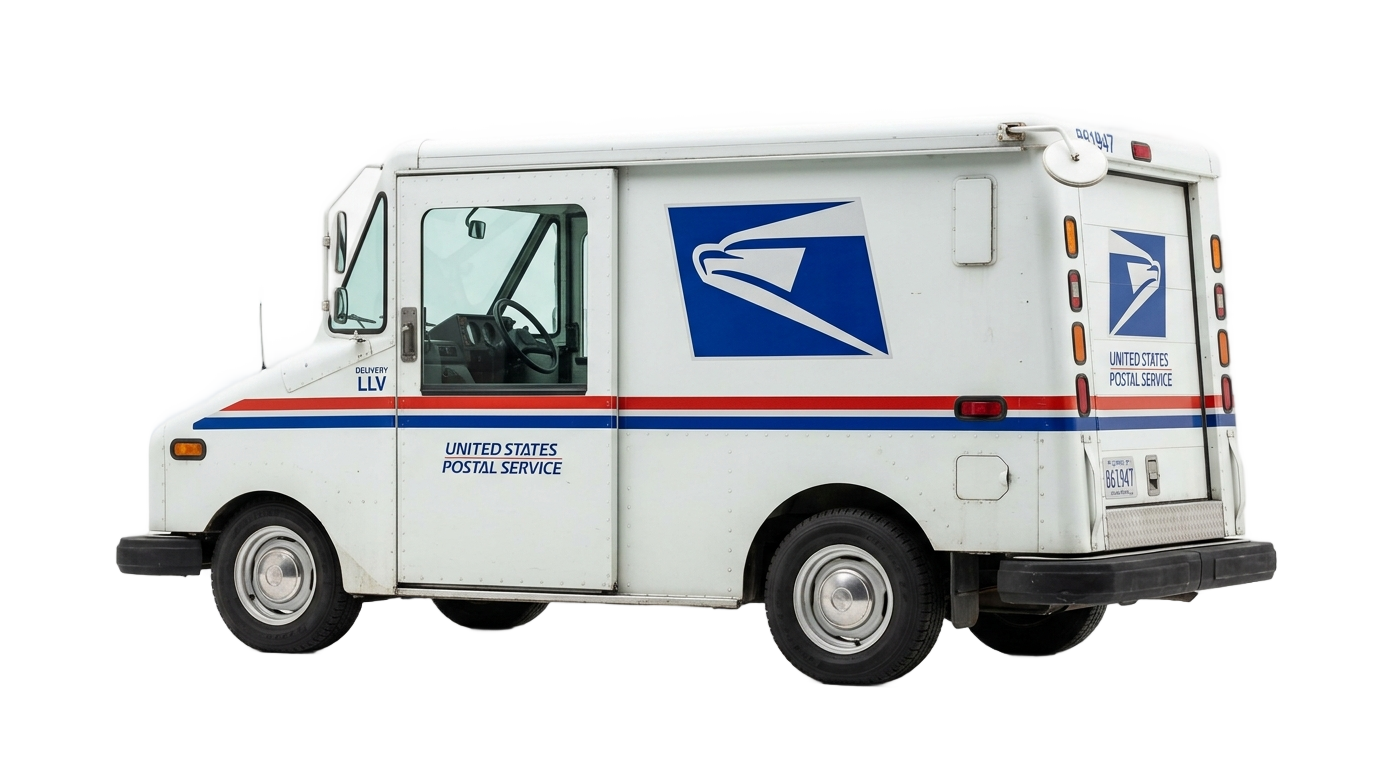 usps mail truck png PNG transparent background
