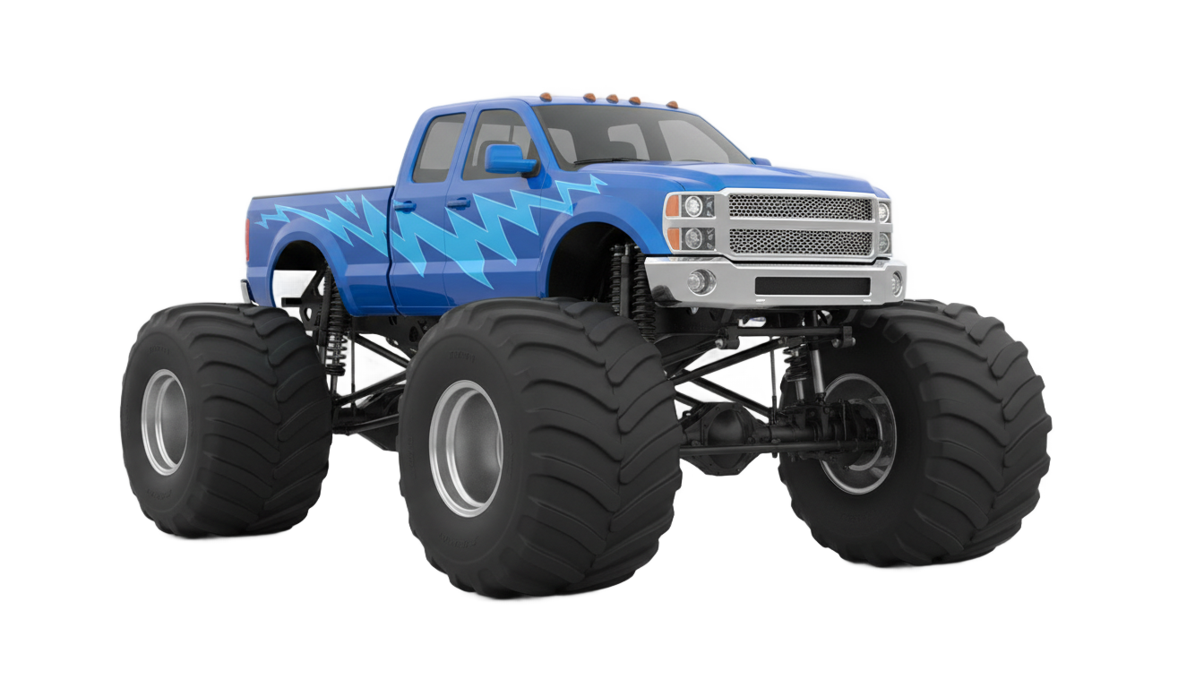 blue thunder monster truck png PNG transparent background