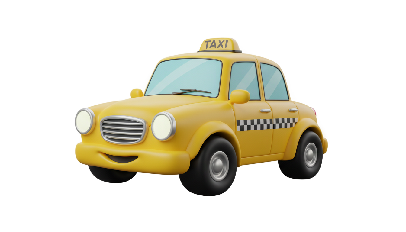 cartoon taxi png PNG transparent background