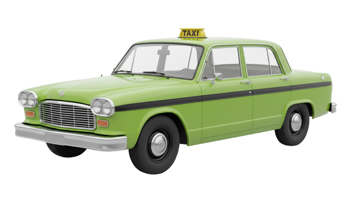 green taxi png PNG transparent background