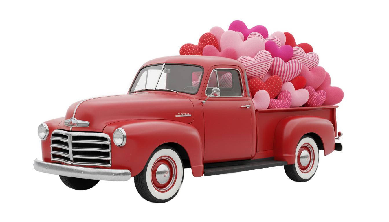 valentines truck png PNG transparent background