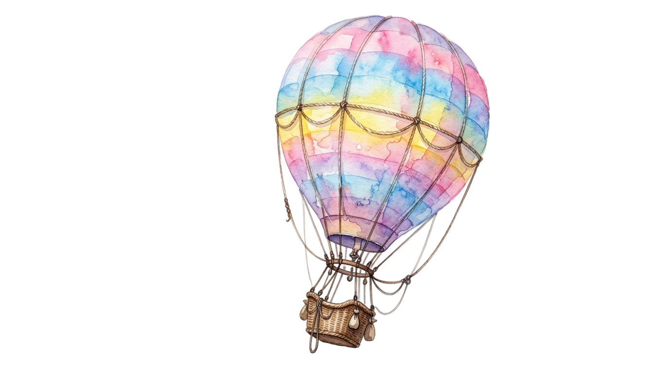 watercolor hot air balloon png PNG transparent background