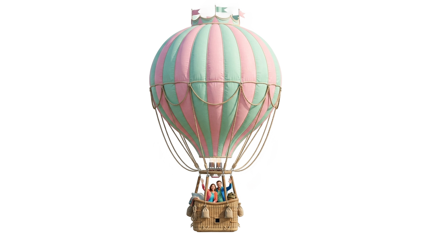 pastel hot air balloon png PNG transparent background