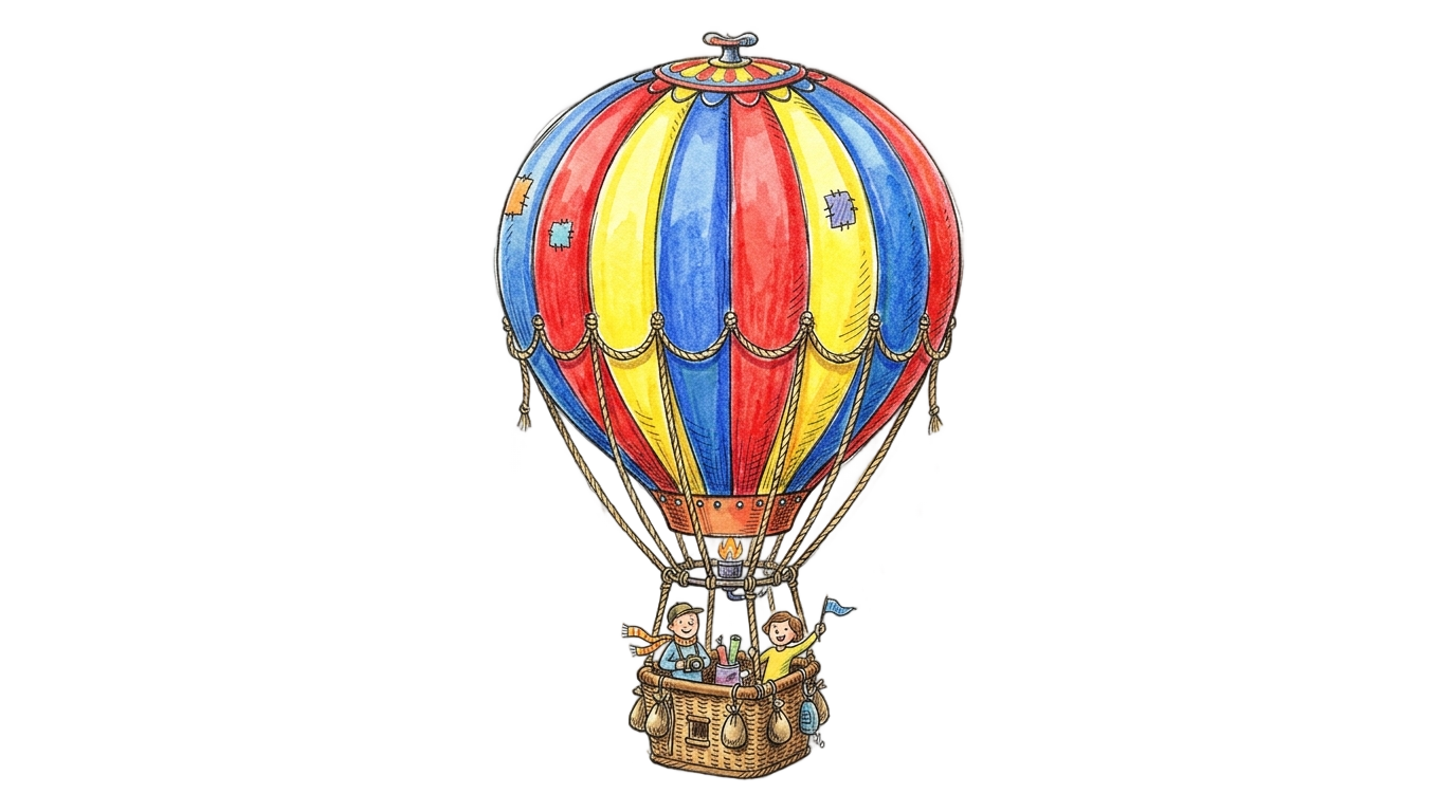 hot air balloon drawing png PNG transparent background