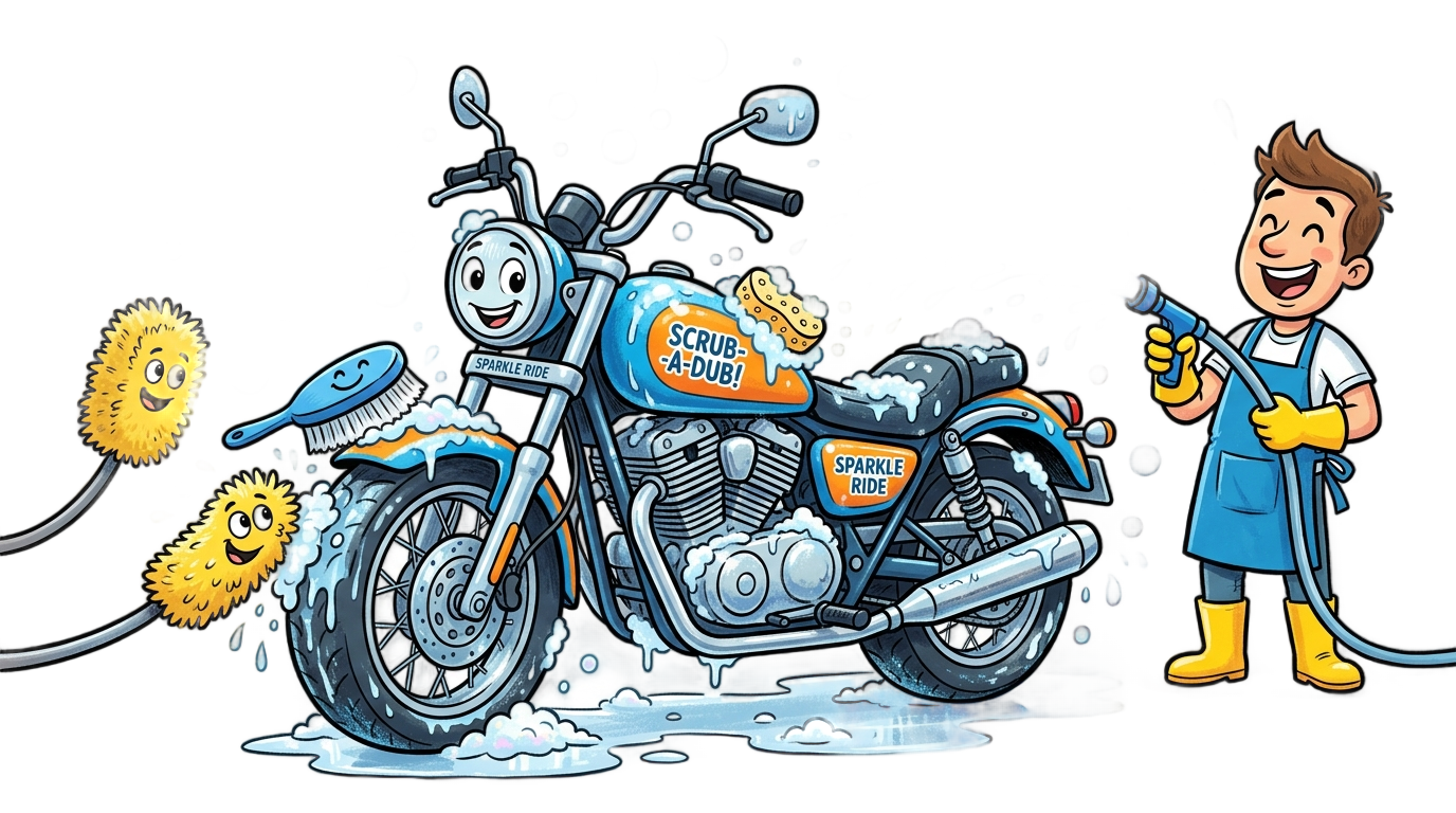 motorcycle wash cartoon png PNG transparent background