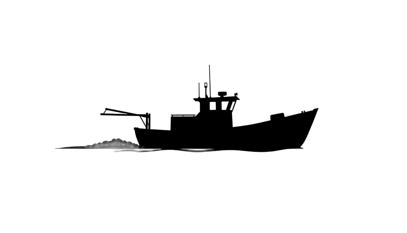 fishing boat silhouette png PNG transparent background