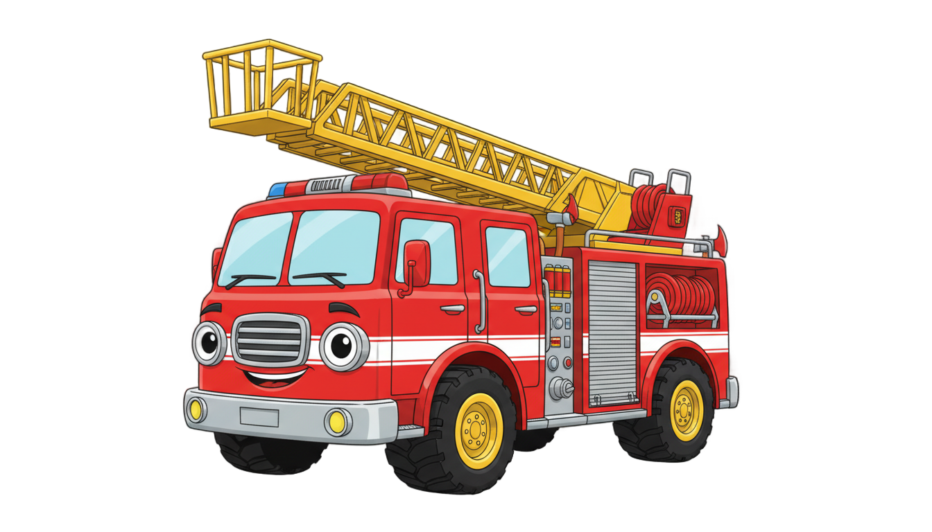 fire truck cartoon png PNG transparent background