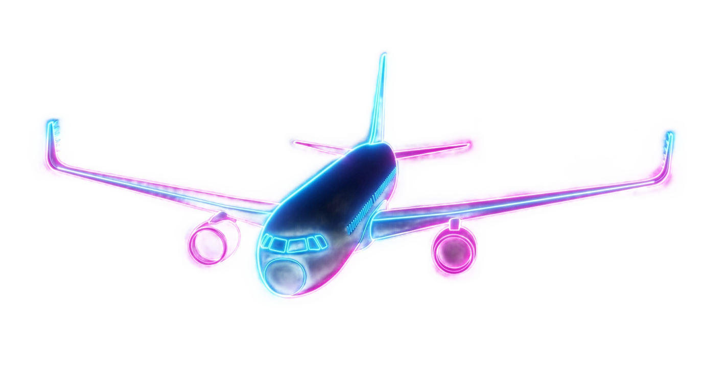 neon airplane png PNG transparent background
