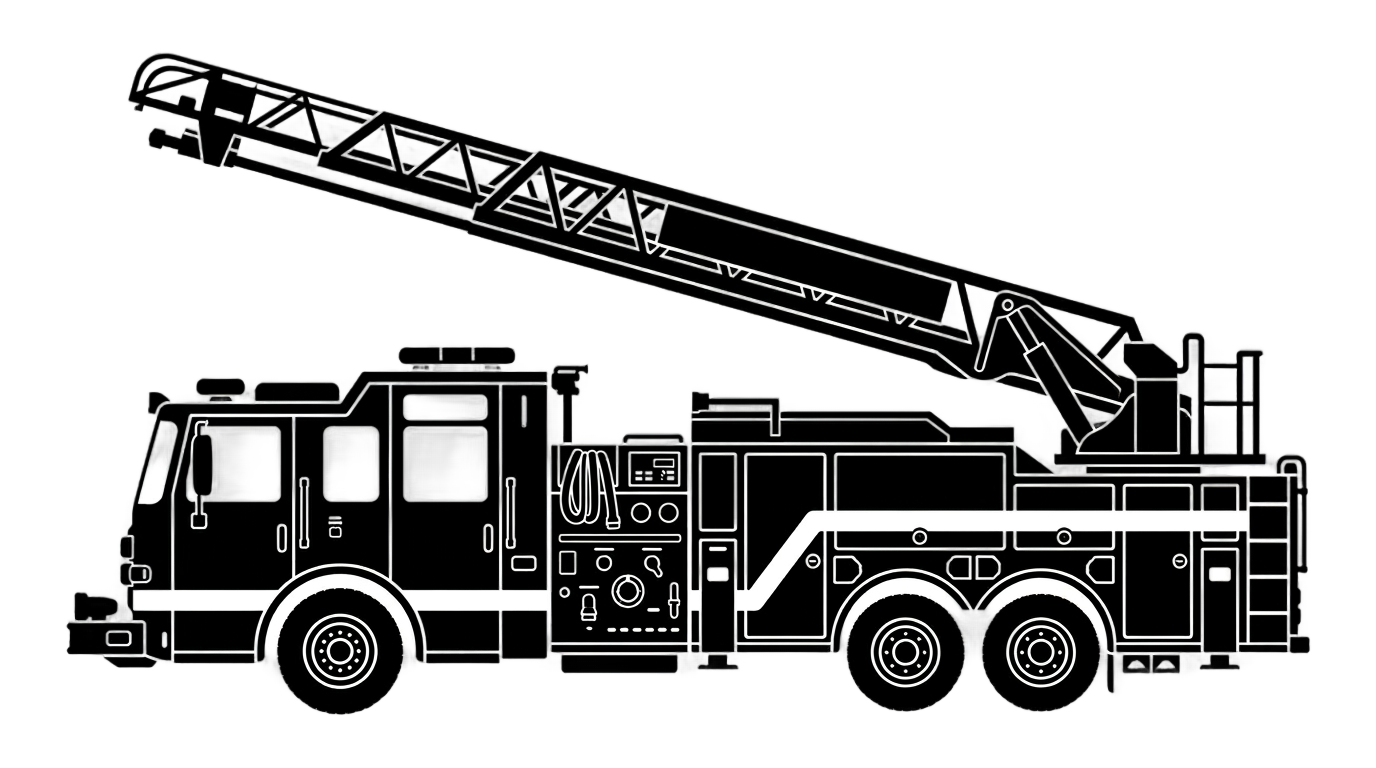 fire truck silhouette png PNG transparent background