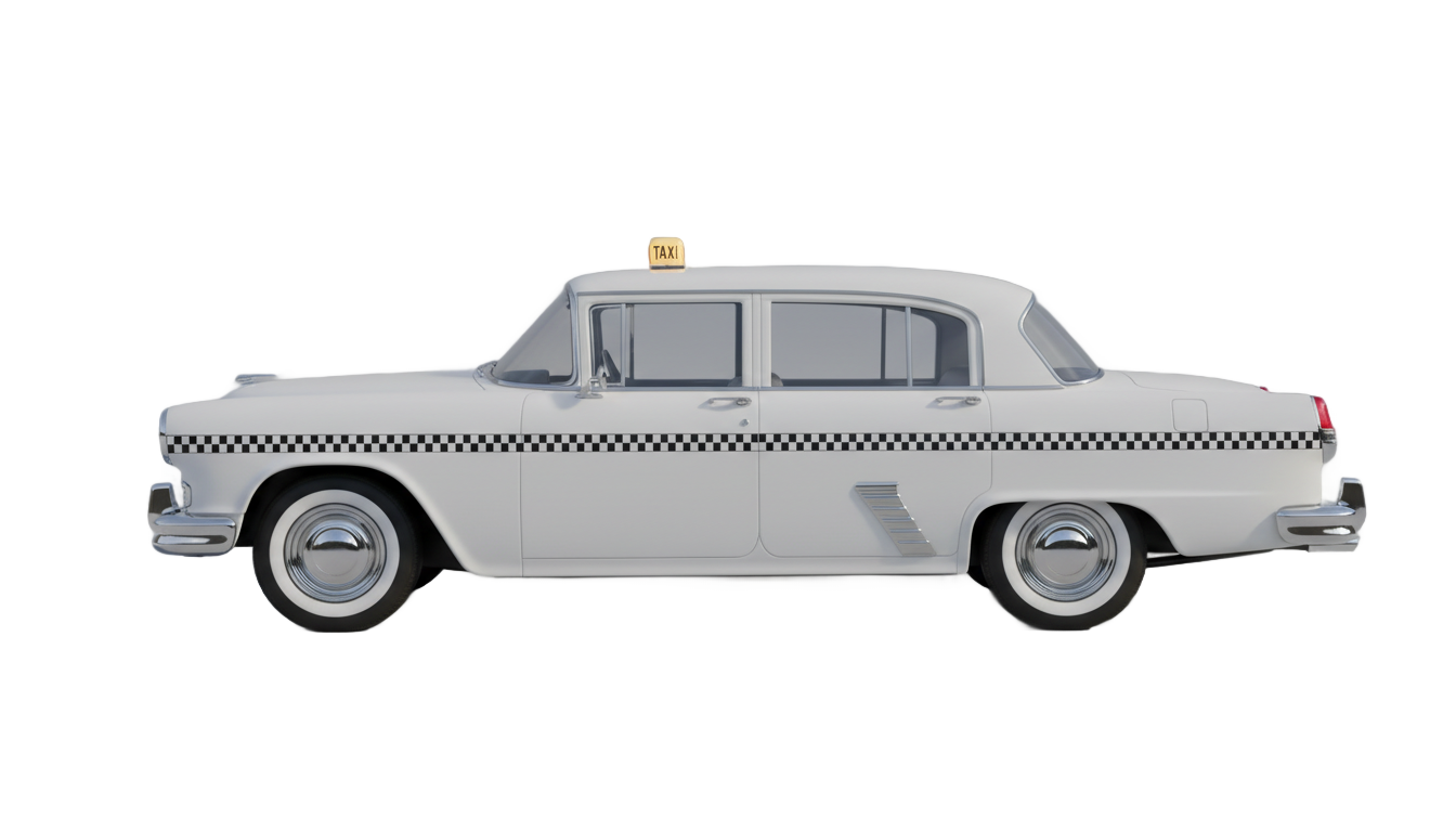 white taxi png PNG transparent background