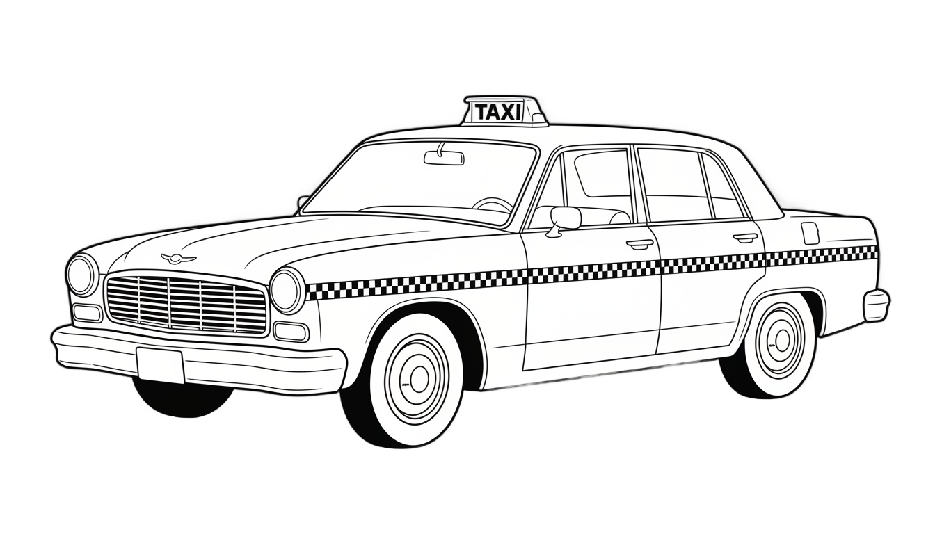 taxi png black and white PNG transparent background