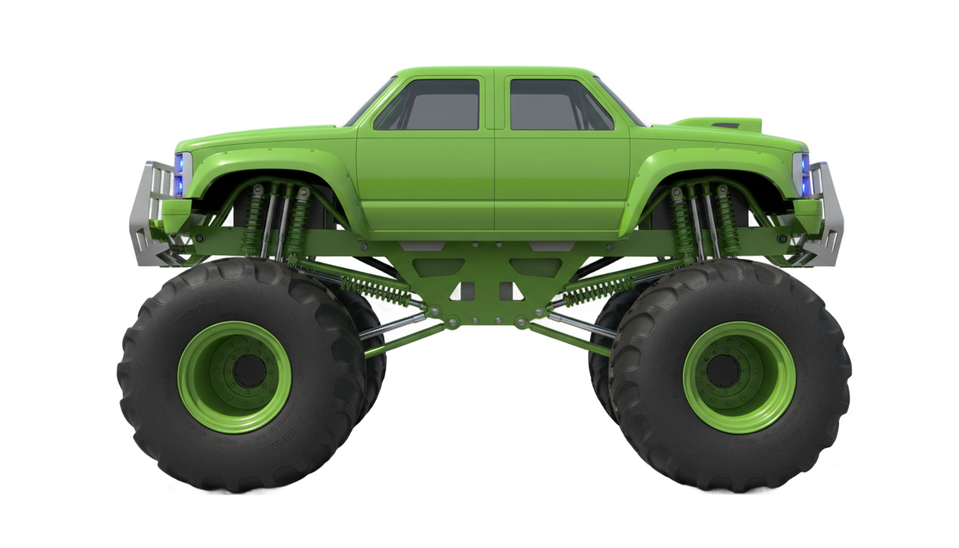 green monster truck png PNG transparent background