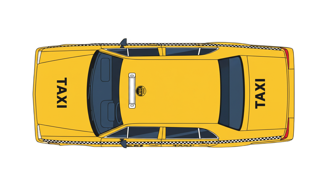 taxi top view png PNG transparent background