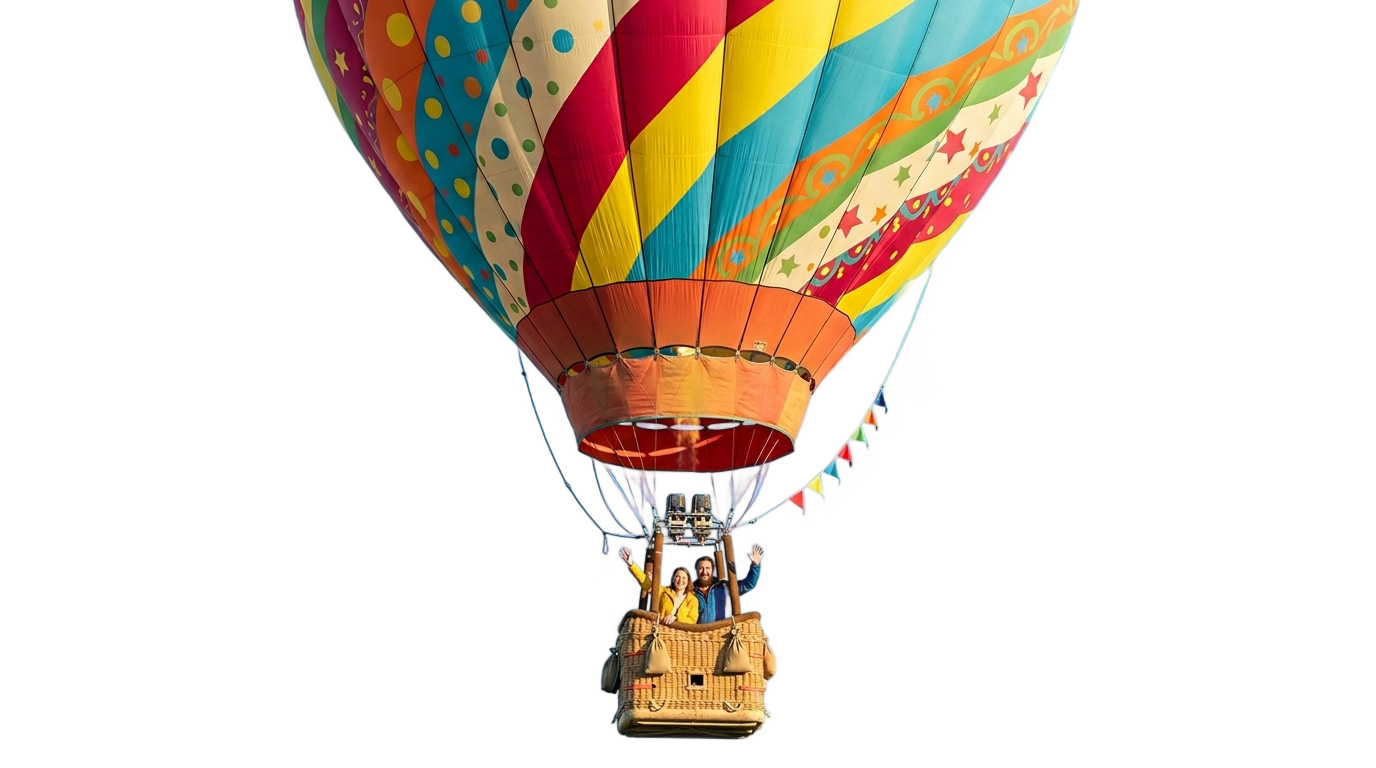 hot air balloon png cartoon PNG transparent background