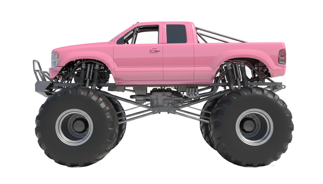 pink monster truck png PNG transparent background