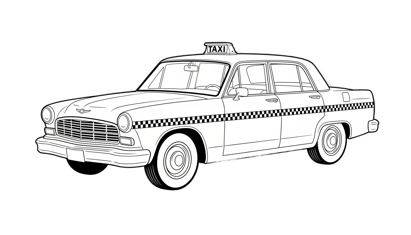taxi png black and white PNG transparent background