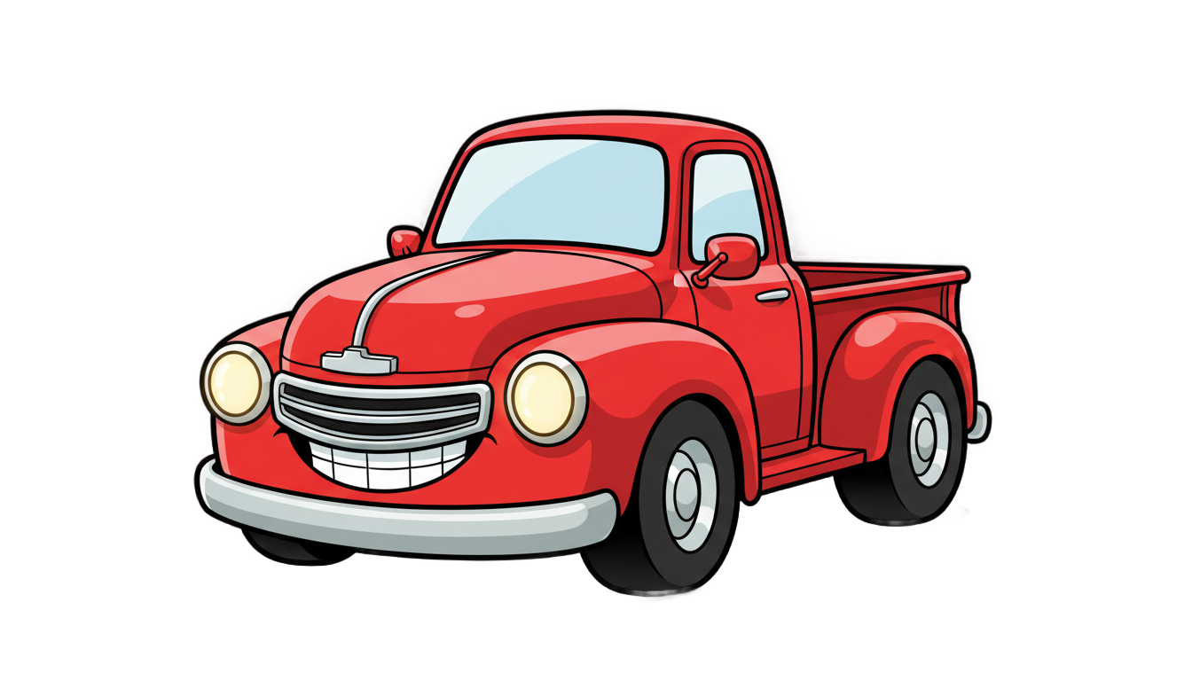 cartoon pickup truck png PNG transparent background
