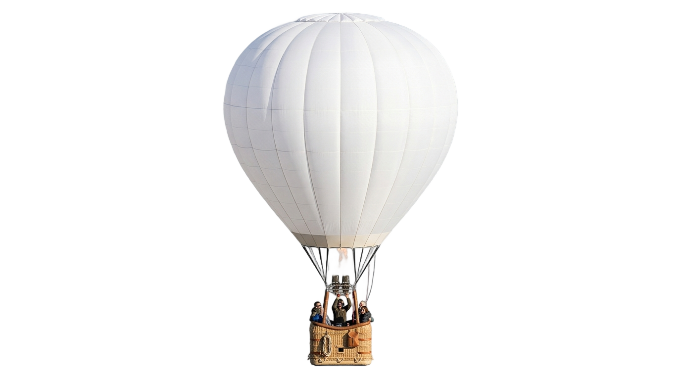 white hot air balloon png PNG transparent background