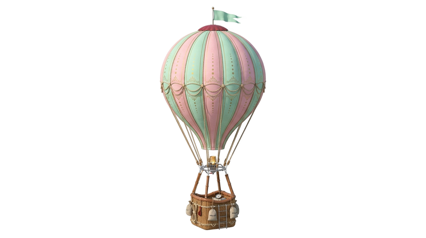 pastel hot air balloon png PNG transparent background