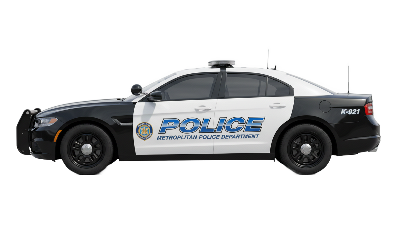 police car side view png PNG transparent background