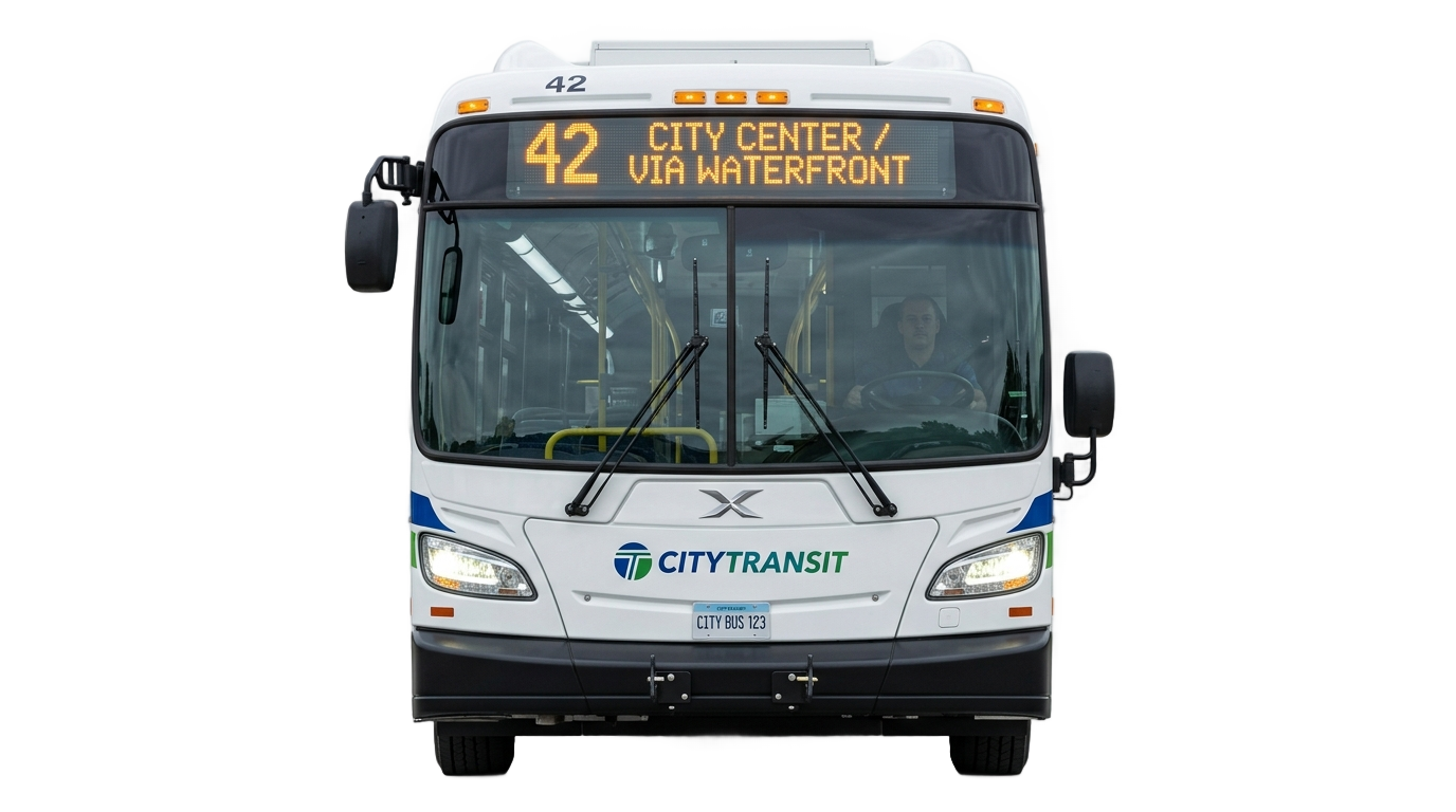 bus png front PNG transparent background