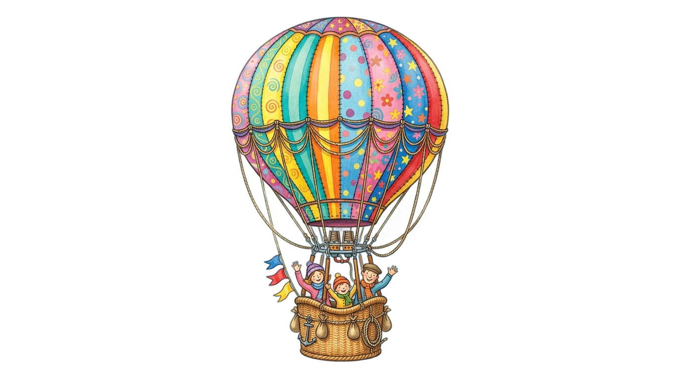 hot air balloon png cartoon PNG transparent background