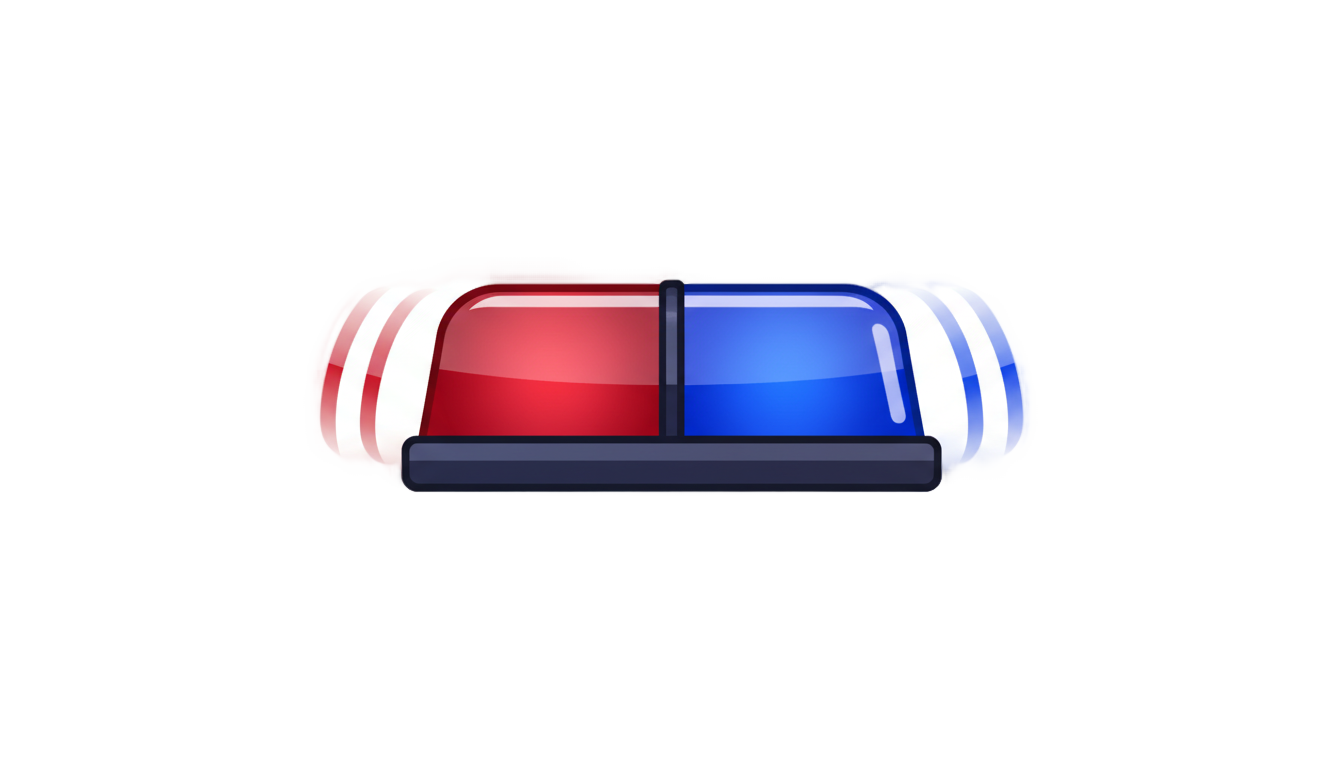 police car light emoji png PNG transparent background