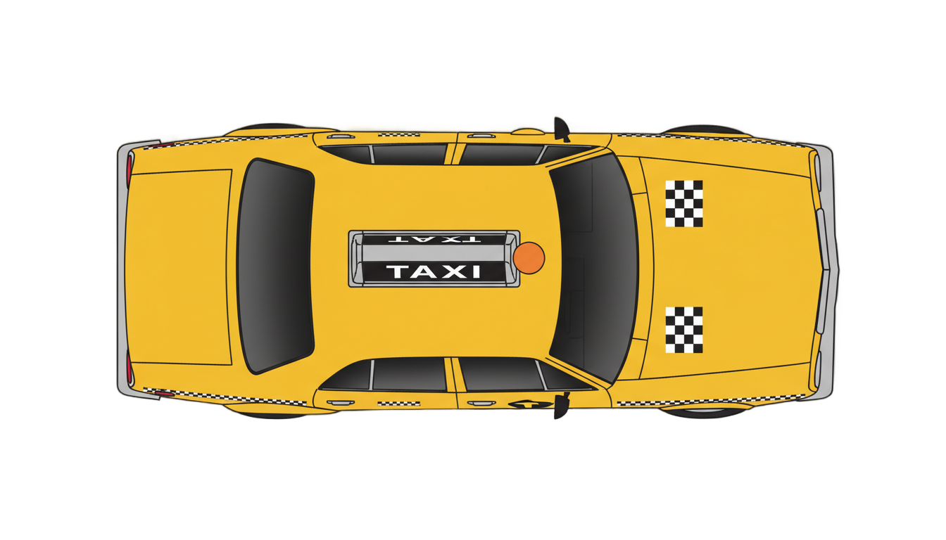 taxi top view png PNG transparent background