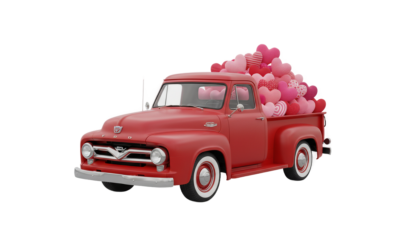 valentines truck png PNG transparent background