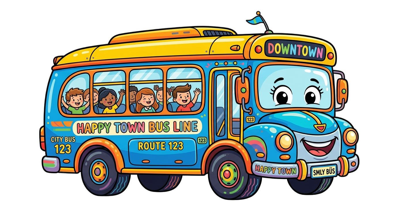 animated bus png PNG transparent background
