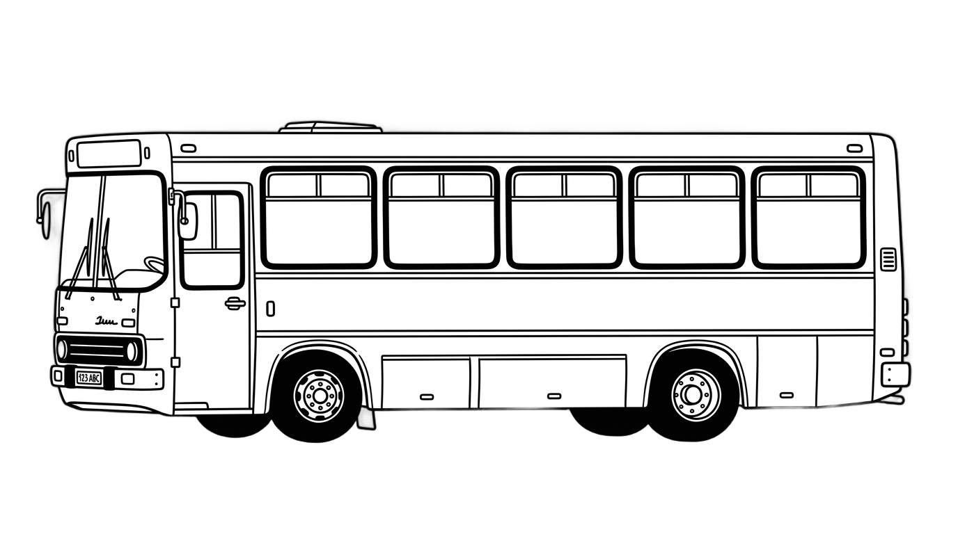 bus clipart black and white png PNG transparent background